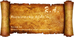 Ruzsinszky Alán névjegykártya